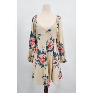 Free People Women's Medium Francesca Floral-Print Mini Dress NWT